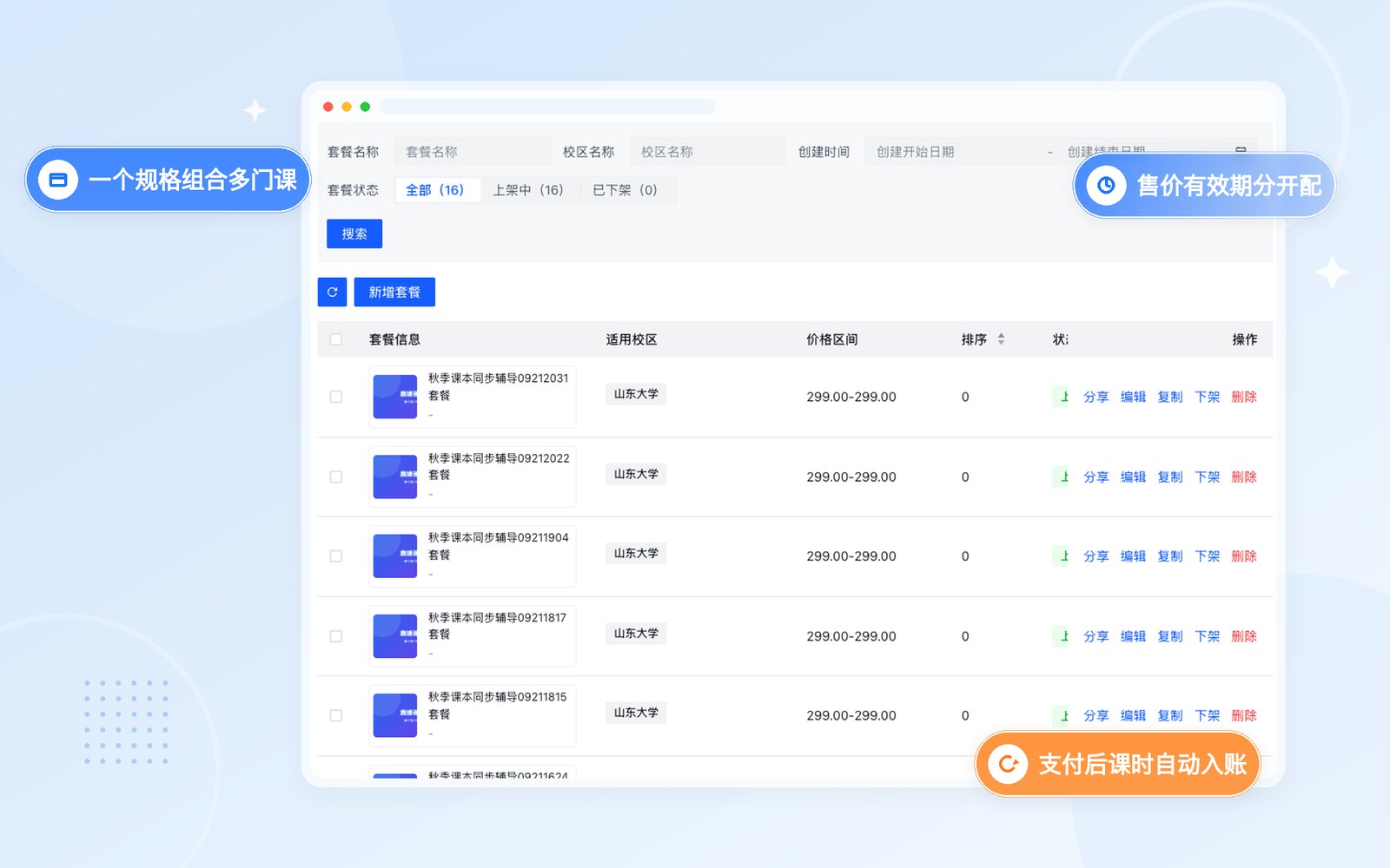 课包怎么卖，报名就怎么收课时